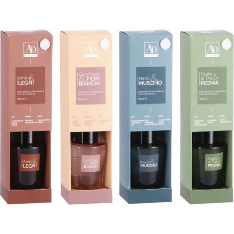 1 Pezzo Diffusore Profumo con Bastoncini 100 ml 4 Fragranze