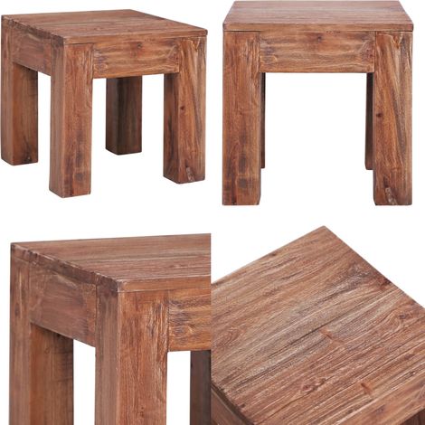Table basse 30x30x30 cm bois d'acajou massif - Table basse vintage - Bois d'acajou massif (1/5)