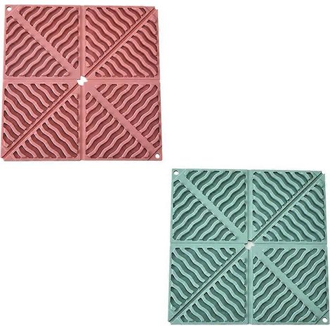 Sets de table pliables, sets de table isolants, dessous de verre, sets de table de rangement portables pour la maison, accessoires de cuisine A (1/5)