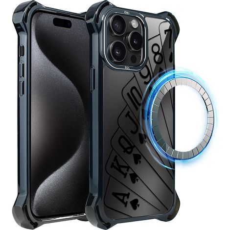 Hülle für iPhone 15 Pro Max ibizu DropGuard Ultra mit MagSafe, Midnight, Spielkarten (1/5)