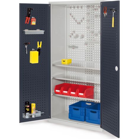 Kappes ®RasterPlan Werkzeugschrank 1950x1000m Modell 6 Tiefe 500mm Lochplattentüren anthrazitgrau