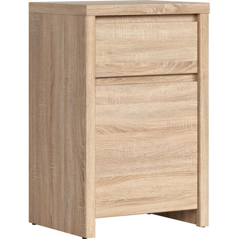 Commode meuble de rangement avec 1 porte et 1 tiroir, coloris chêne Sonoma - Longueur 49 x Profondeur 40,5 x Hauteur 77 cm (1/5)