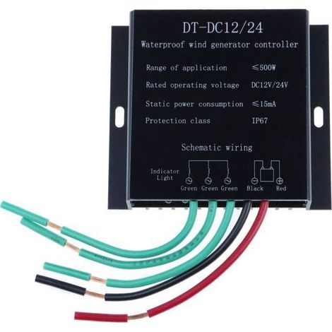 Turbine Eolienne-Eolienne 12v Contrôleur de Turbine éolienne - Générateur Eolien étanche Régulateur de Charge Régulateur 12V / 24V 500W (1/3)