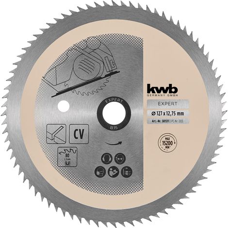 Lame de scie circulaire 127 x 12,75 mm, coupes très fines, lame de scie adaptée aux panneaux de bois, profil et doux bois (1/3)