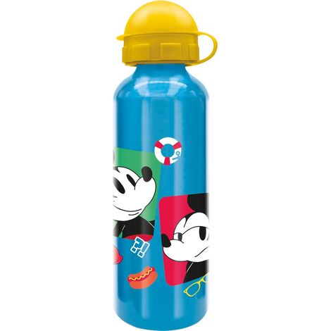 Disney Borraccia azzurra per bambini in alluminio Mickey Mouse Topolino 530 ml con beccuccio e tappo di sicurezza (1/5)