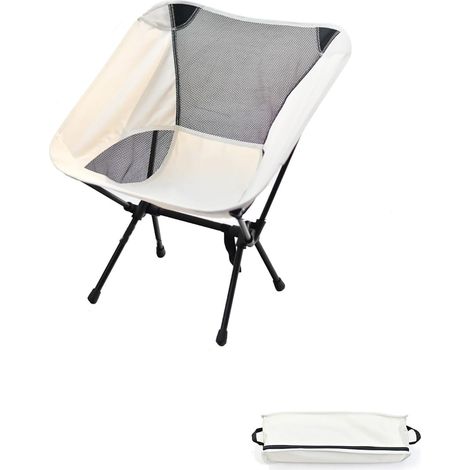 Sedia pieghevole traspirante per campeggio e barbecue all'aperto (bianca) (1/5)