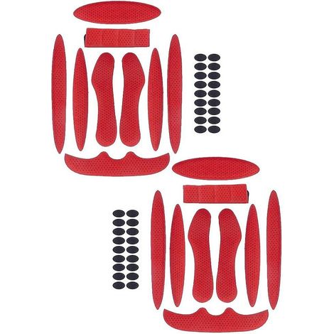 2pcs-rouge-27 Pices Casque Remplacement Mousse Universel, Coussinet De Casque De Vlo, Doubl De Casque En Protection , Absorbant Transpiration (1/5)