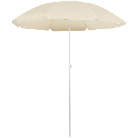 Garden Parasol with Steel Pole Sand 180 cm vidaXL (1/4)