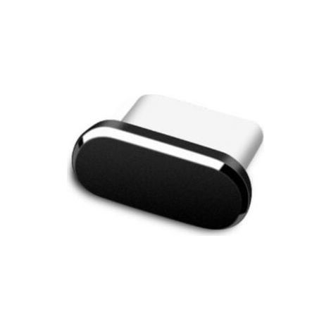 Set di 6 tappi antipolvere in lega di alluminio nera per porte di ricarica USB-C, compatibili con smartphone e laptop. (1/4)