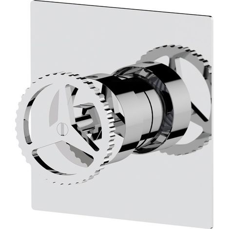 Miscelatore vasca doccia da incasso senza deviatore su piastra quadrata ultra-piatta - serie Chrono (1/3)