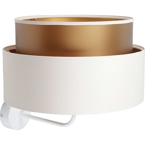 Applique murale satinée effet cuivre lumière élégante - crème satin avec intérieur cuivre (1/5)