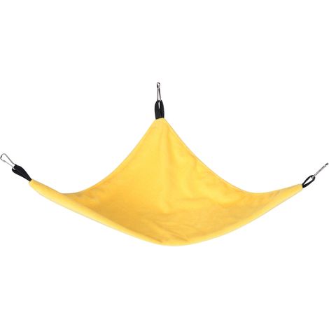 Hamac Triangle Pour Petit Animal - En Toile Résistante Pour Cage De Rongeur - Confortable Et Durable - Jaune - 1 Pièce (1/5)