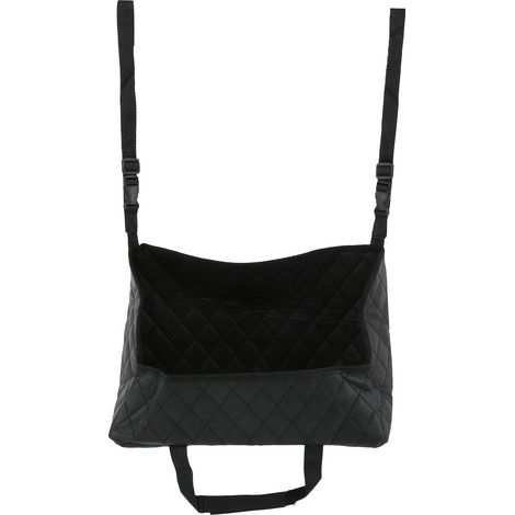 Porte-sac voiture de en filet avec poche entre les sièges, nylon similicuir noir, pour téléphone, (1/5)
