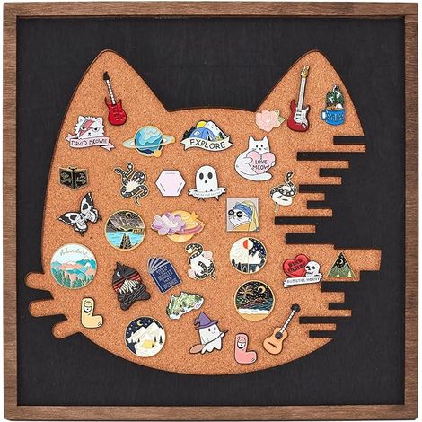 Cork Board for Cats 30 x 30 cm Cork Wall Sign Board with Wooden Frame for Storing and Showing Pins Home and School Office Decor (1/5)