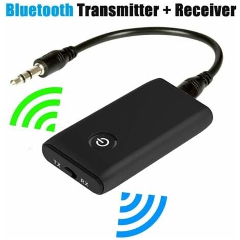 Crea – Transmetteur Bluetooth 5.0 – Adaptateur 2 en 1 sans fil 3.5mm – Émetteur et récepteur avec faible latence – Compatible TV et smartphone