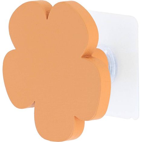 Patere en bambou peint forme fleur d8 cm sur sticker - ocre - Tendance (1/3)