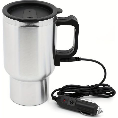 Thermos de voiture - Tasse chauffante isotherme - 70 °C - Acier inoxydable - 12 V - 450ml (1/5)