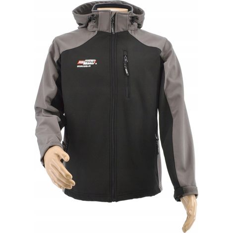 Chaqueta Softshell AWTOOLS Kurtka Softshell Bluza T4, color gris y negro, talla M, ideal para trabajos en exteriores, cómoda, resistente y con excelente protección térmica. (1/3)