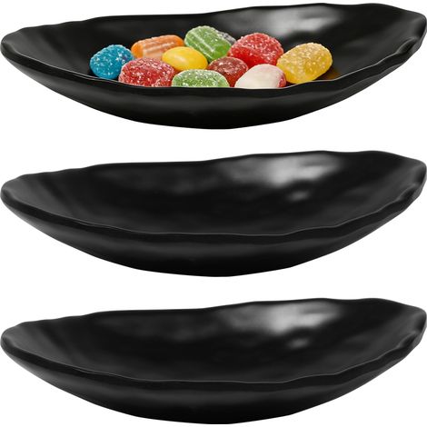 Lot de 3 Plateau à Bijoux Ovale Bol à Clé Noire Entrée Bol à Bijoux Décoration Vide Poche Bol à Bijoux Noir Plateau Coupelle Decorative pour Fruits,Clés,Bonbons,Bijoux (1/5)