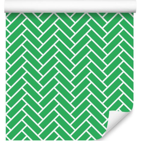 Carta da parati con motivo geometrico verde e menta per soggiorno e camera da letto, 50x1000 cm (1/5)