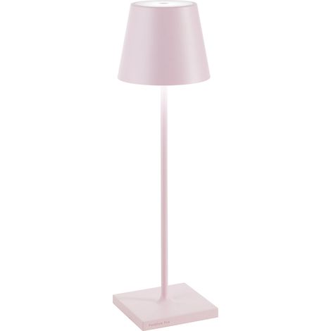 Lampe De Table Led Poldina Pro Pink, Rechargeable Et Dimmable Avec Autonomie Allant Jusqu'À 12 Heures. Pour Usage Externe Ip65