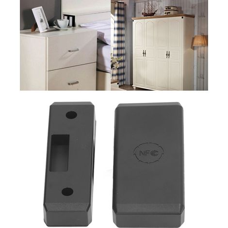 Serrure de meuble dissimulée sans perçage, style graffiti, verrou de tiroir, serrure antivol intelligente, verrou pour meuble à chaussures, classeur, armoire, serrure à empreinte digitale intelligente (1/5)