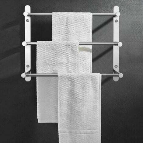 Scaldasalviette a parete multistrato in acciaio inox 304 - 60 cm - Montaggio a parete - 3 barre - Per bagno e cucina (1/5)