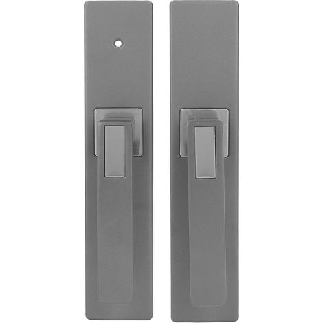Serrure de chambre intérieure silencieuse et robuste en alliage d'aluminium, avec poignée et 3 clés, grise. (1/5)