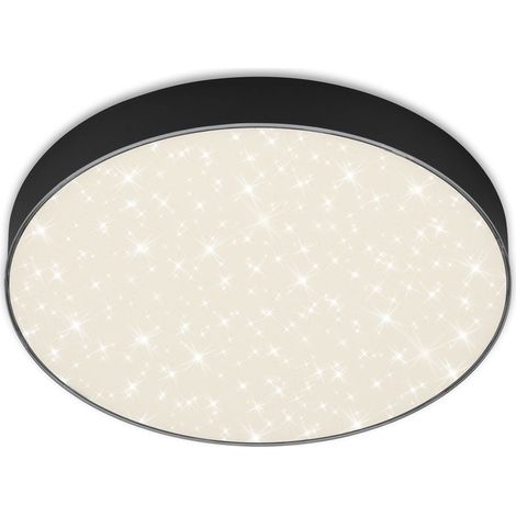 LED Aufbauleuchte rahmenlos Sternenhimmel 21 W schwarz Metall Ø28,7cm Briloner