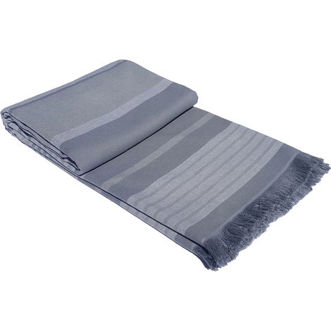 Fouta de plage paréo grise 100 x 180 cm