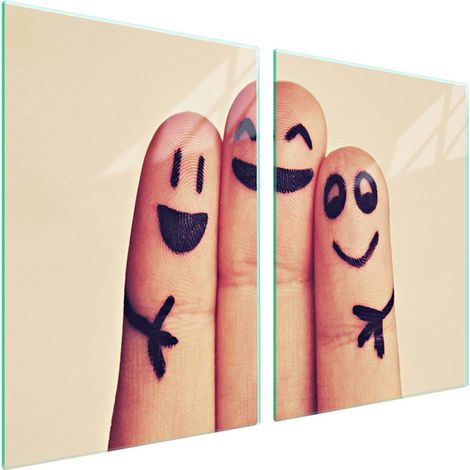 Plaque de protection en verre pour poêle 2x45x52 Smile (1/5)