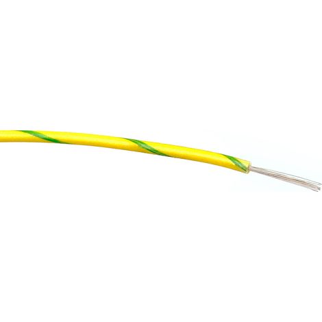 Fil électrique RS PRO BS4808 0,75 mm² 18, 1,5 kV c.a., PVC Vert/Jaune, 100m ( Prix pour Bobine de 100 )