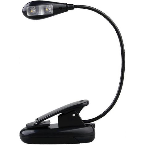 Lampe de lecture pour enfants, lampe de chevet à piles avec pince, petite lampe de lecture à clipser (1/4)