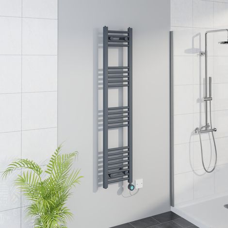 WiFi Thermostatic Straight Towel Rail Timer Sand Grey 1400x300