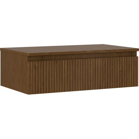 Mexen Rivel Badezimmerschrank 80 cm mit Arbeitsplatte, 1 Schublade, gerillt, Nussbaum - 91A20-08023-1-BFC86