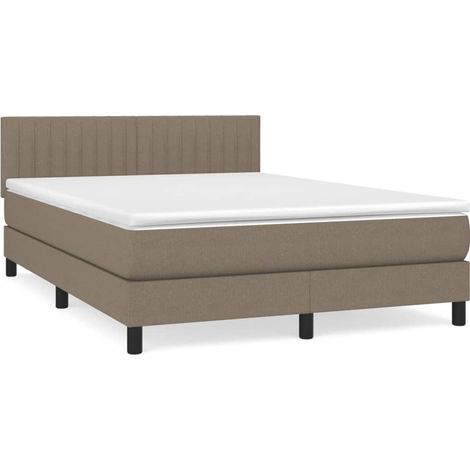 Maison Exclusive - Giroletto a Molle con Materasso Tortora 140x190 cm in Tessuto (1/5)