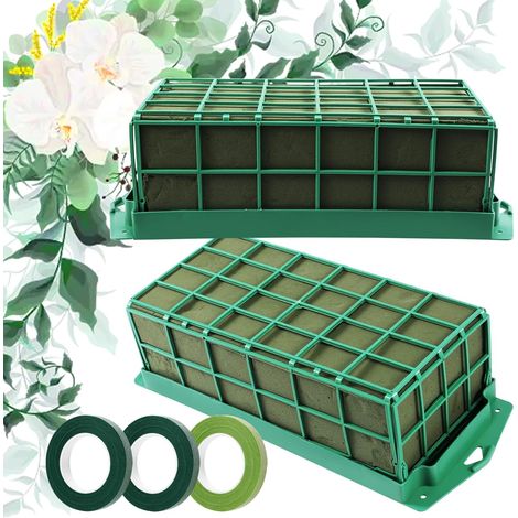 Cage En Mousse Florale - Lot De 2 - Mousse Et Plastique - Haute Absorption - Pour Fleuriste Et Mariage - 11,66x4,65x3,19cm (1/5)