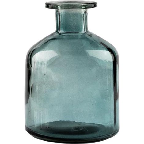 Jarrones de cristal, jarrones pequeños, botellas de cristal decorativas, centros de mesa para bodas, jarrones vintage (250 ml - 1 jarrón verde) (1/5)