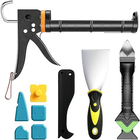 Cartridge Gun Cartridge Press Kit Silicone Removal Tool with Spatula for Bathroom, Kitchen, Floor, Sink, Window (1/5)
