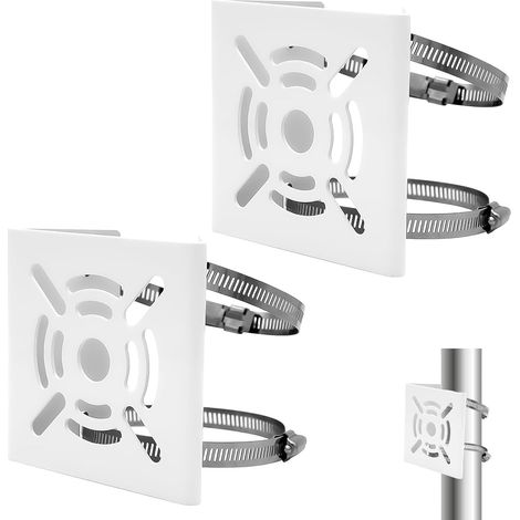 Juego de soportes de montaje de doble poste, soporte para cámara de vigilancia con 2 anillos ajustables, soporte tubular (1/4)