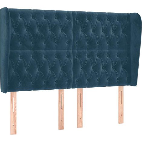 Maison Exclusive - Testiera ad Orecchio Blu Scuro 147x23x118/128cm in Velluto