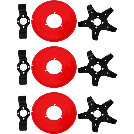 Convient pour 3 têtes de débroussailleuse à lames de 15 cm (6 pouces), lame de rechange multifonctionnelle pour tondeuse à gazon, brosse pour coupe-bordures (1/5)