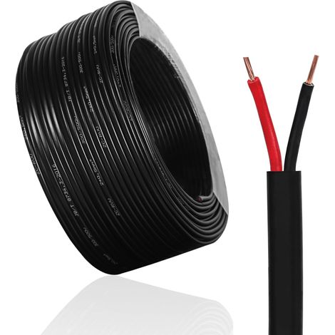 Câble Plat 2 Fils, 2 x 0,5 mm², 5M, Rouge/Noir Câble électrique, 12V/24V Câble de Remorque pour Le câblage des Feux arrière de remorque, L'automobile Caravane fil electrique, Equipement de Bateau (1/5)