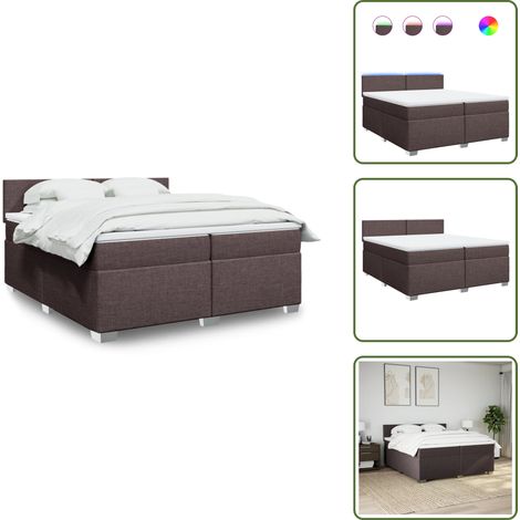 Boxspringbett mit Matratze Dunkelbraun 200x200 cm Stoff - Boxspringbett - Doppelbett - Bettenrahmen - Schlafzimmermöbel - Massivholzmöbel (1/5)