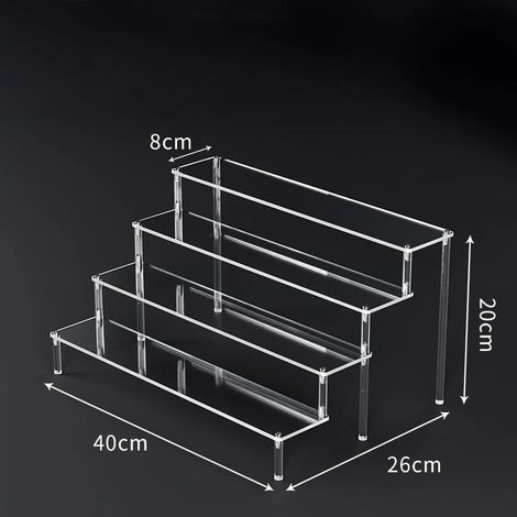 (D5208-4008-4T) Présentoirs en acrylique transparents pour figurines en argile, présentoir à desserts, présentoir à parfums, vitrine W-10 (1/5)