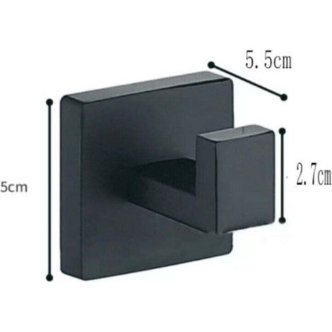 Zubehör für den Bagno Appendiabiti Nero Opaco Portasciugamani Porta Accappatoio Robusto Appendiabiti Bagno Cucina Casa Hotel Gancio da Parete Montaggio a Parete 3 Pezzi (1/3)