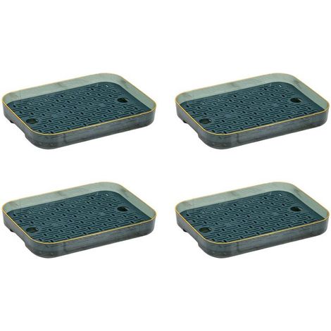 4 bandejas escurridoras de doble capa, bandejas para té, bandejas para fruta, bandejas sencillas para salón, verdes y transparentes. (1/4)