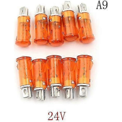 Packung mit 10 10mm Signallampen (rot, grün, gelb) für 12V, 24V und 220V Spannungen. (1/3)