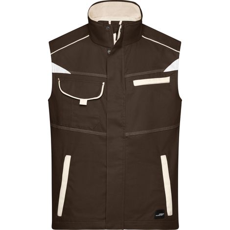James & Nicholson Funktionelle Weste im sportlichen Look JN850 Gr. S brown/stone (1/5)