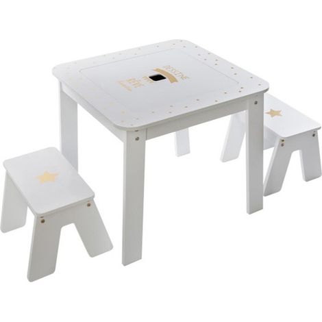 Table Enfant & 2 Tabourets Bac 57cm Or (1/5)